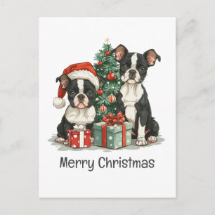 Frohe Weihnachten Boston Terrier Dogs