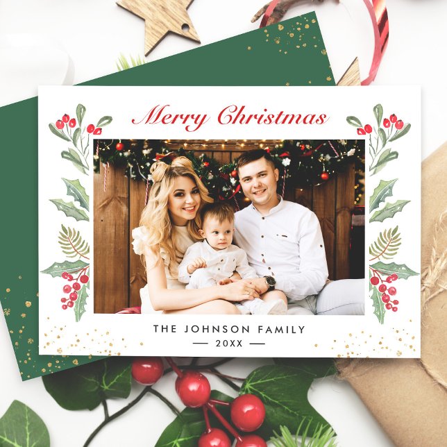 Frohe Weihnachten Botanische Berries Foliage Foto (Von Creator hochgeladen)