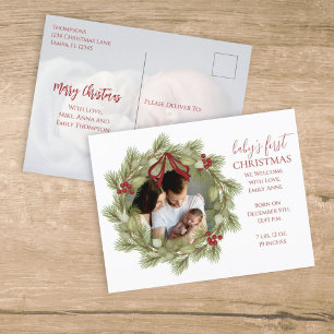 Frohe Weihnachten botanischer Winterurlaub Wreath