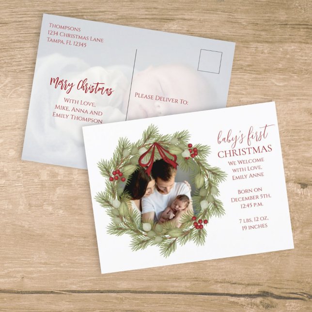 Frohe Weihnachten botanischer Winterurlaub Wreath (Von Creator hochgeladen)