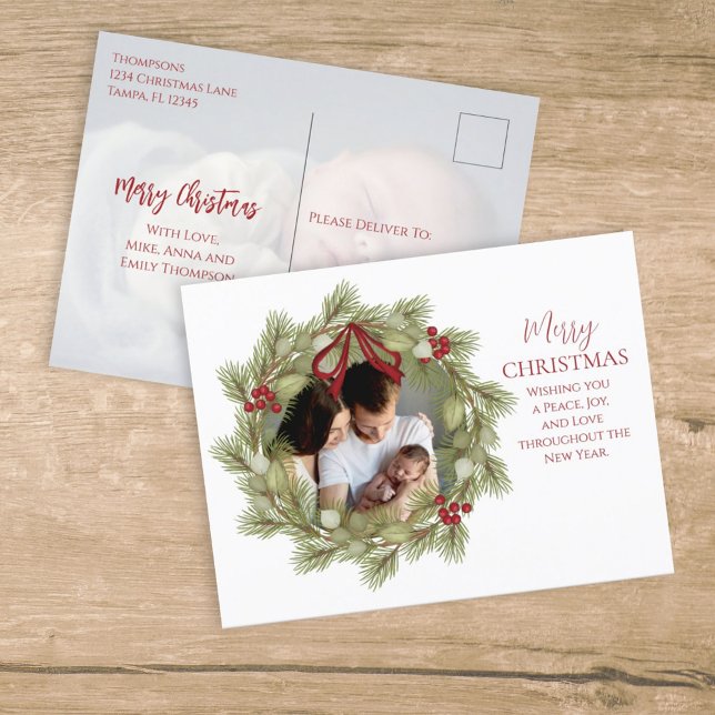 Frohe Weihnachten botanischer Winterurlaub Wreath (Von Creator hochgeladen)