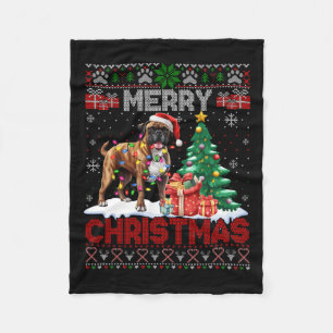 Frohe Weihnachten Boxer Dog Liebhaber Familie Ugly Fleecedecke