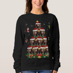 Frohe Weihnachten Brittany Spaniel Dog Santa Tree Sweatshirt