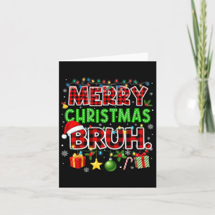 Frohe Weihnachten Bruh Funny Red Kariert Teens Boy Karte