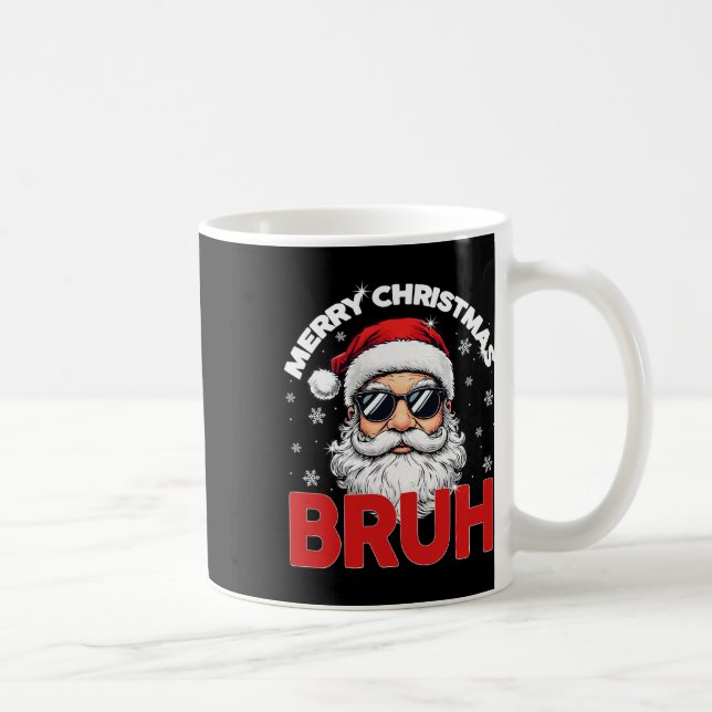 Frohe Weihnachten Bruh Funny Santa Claus Retro Men Kaffeetasse (Rechts)