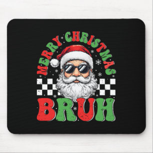 Frohe Weihnachten Bruh Funny Santa Claus Retro Men Mousepad