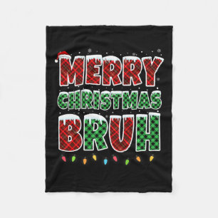 Frohe Weihnachten Bruh Red Green Kariert Xmas Ligh Fleecedecke