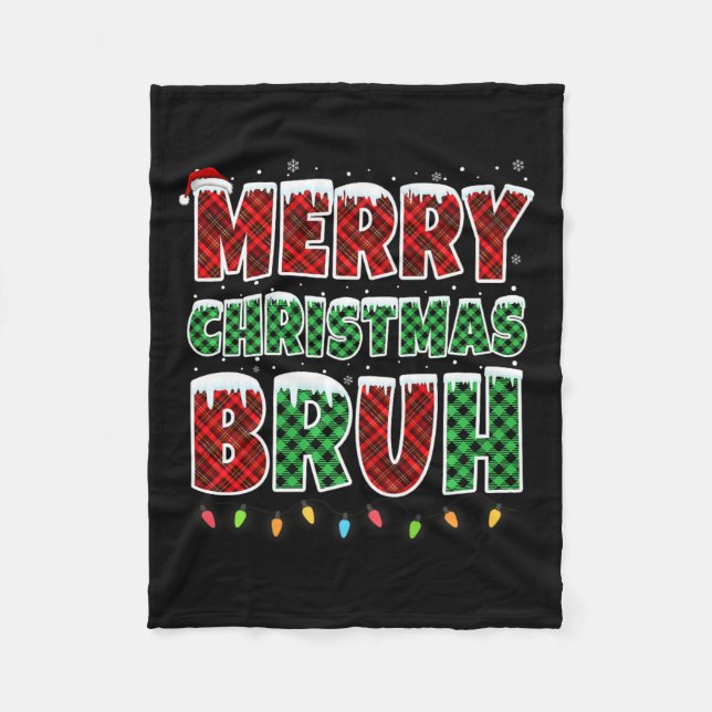 Frohe Weihnachten Bruh Red Green Kariert Xmas Ligh Fleecedecke (Vorderseite)