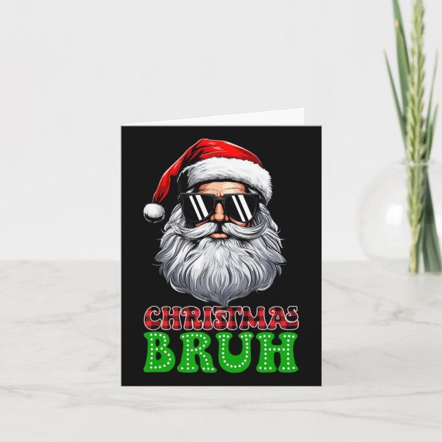 Frohe Weihnachten Bruh Santa Claus Bruh Kariert Xm Karte (Vorderseite)