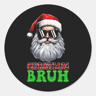 Frohe Weihnachten Bruh Santa Claus Bruh Kariert Xm Runder Aufkleber