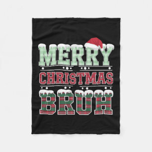 Frohe Weihnachten Bruh Santa Xmas Familie Matching Fleecedecke