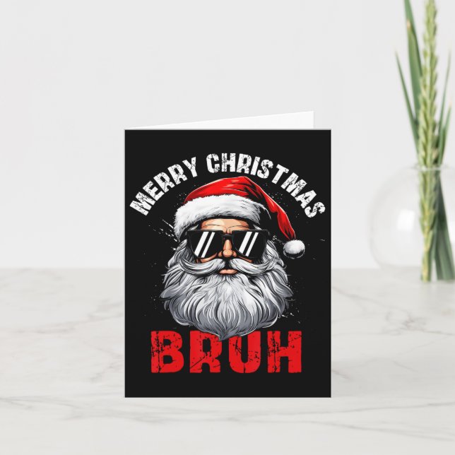Frohe Weihnachten Bruh Santa Xmas Familie Matching Karte (Vorderseite)