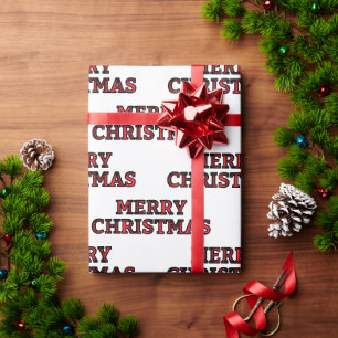 Frohe Weihnachten Buffalo Check Typografie Geschenkpapier