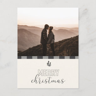 Frohe Weihnachten Buffalo Kariert Grau Save the Da