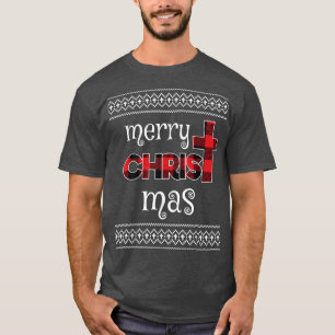 Frohe Weihnachten Buffalo Kariert Hässlicher Pullo T-Shirt