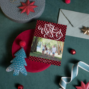 Frohe Weihnachten Buffalo Karo Foto Collage