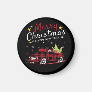 Frohe Weihnachten Buffalo Truck Schneemann Baum Ro Magnet