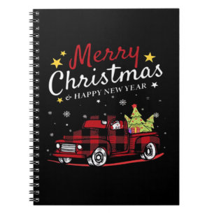 Frohe Weihnachten Buffalo Truck Schneemann Baum Ro Notizblock