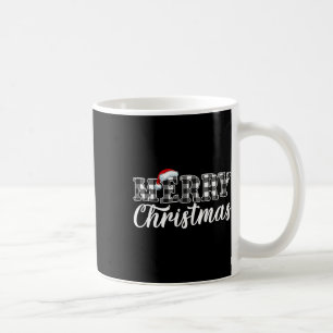 Frohe Weihnachten Büffel schwarz weiß kariert für Kaffeetasse