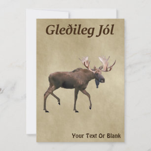 Frohe Weihnachten - Bull Moose auf altem Papier