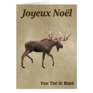 Frohe Weihnachten - Bull Moose auf altem Papier