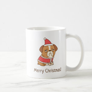 Frohe Weihnachten Bulldogge Weihnachtsmann Kaffeet Kaffeetasse