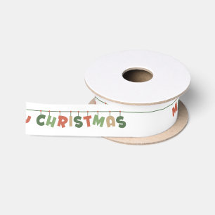 Frohe Weihnachten bunt Winter saisonale Gruß Satinband