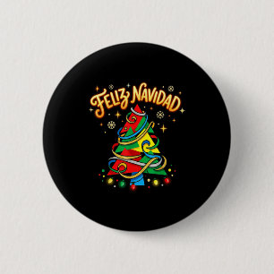 Frohe Weihnachten Bunter Spanischer Weihnachtsbaum Button
