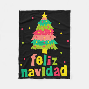 Frohe Weihnachten Bunter Weihnachtsbaum Spanisches Fleecedecke