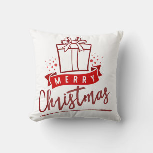Frohe Weihnachten Burgund Geschenk Typografie Kissen