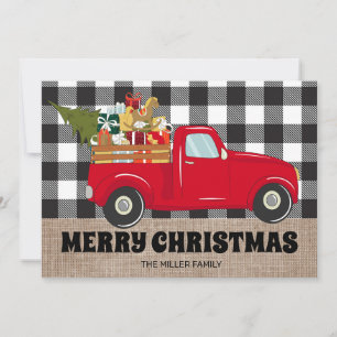 Frohe Weihnachten Burlap Buffalo Karierte LKW-Foto