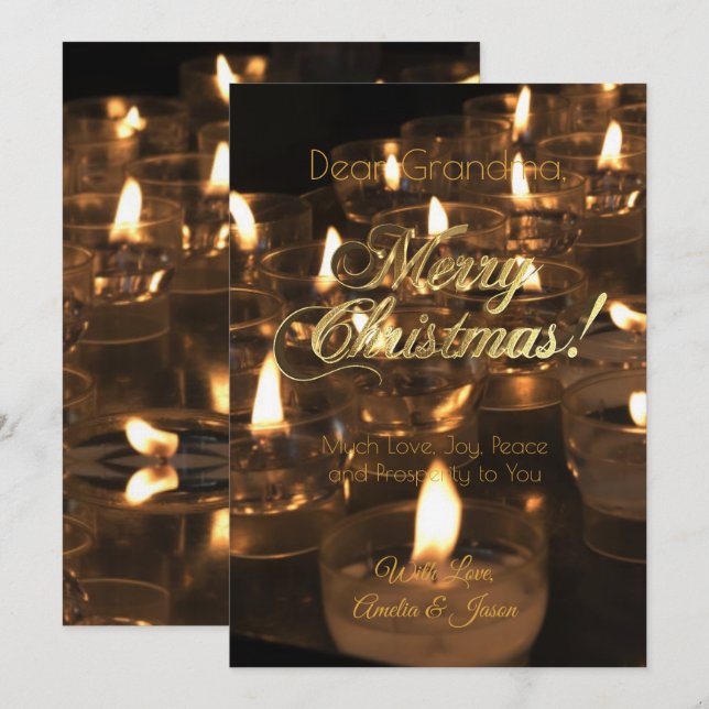 Frohe Weihnachten Burning Candles Kerzenlicht Einladung (Vorne/Hinten)