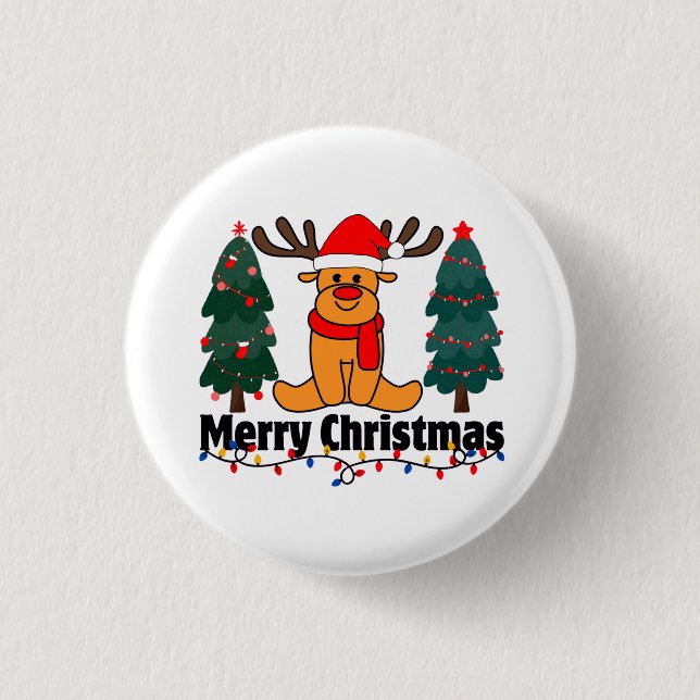 Frohe Weihnachten Button (Vorderseite)