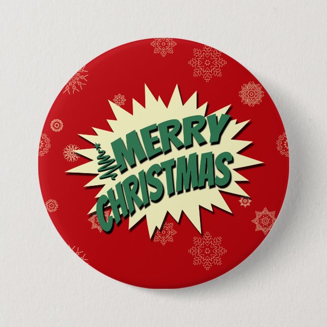 Frohe Weihnachten Button (Vorderseite)
