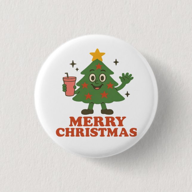 Frohe Weihnachten Button (Vorderseite)