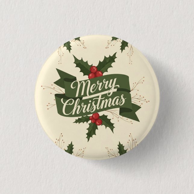 Frohe Weihnachten Button (Vorderseite)