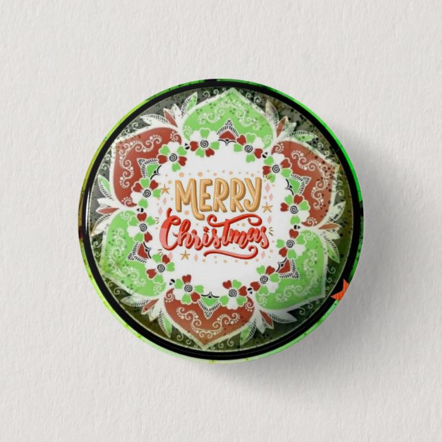 Frohe Weihnachten Button (Vorderseite)