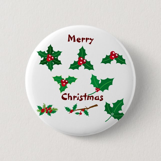 Frohe Weihnachten Button (Vorderseite)