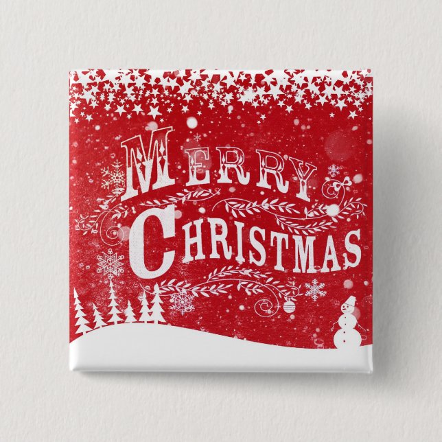 Frohe Weihnachten Button (Vorderseite)