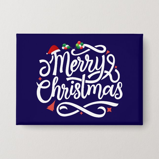 Frohe Weihnachten Button (Vorderseite)