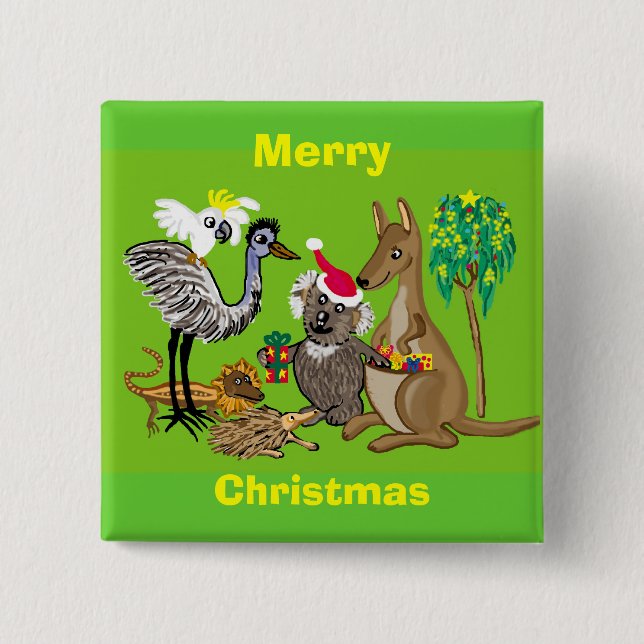 Frohe Weihnachten Button (Vorderseite)