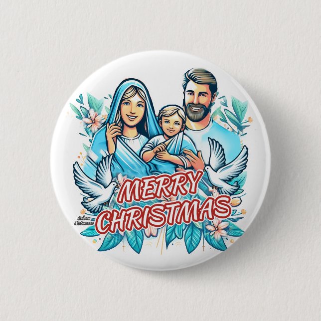 Frohe Weihnachten Button (Vorderseite)