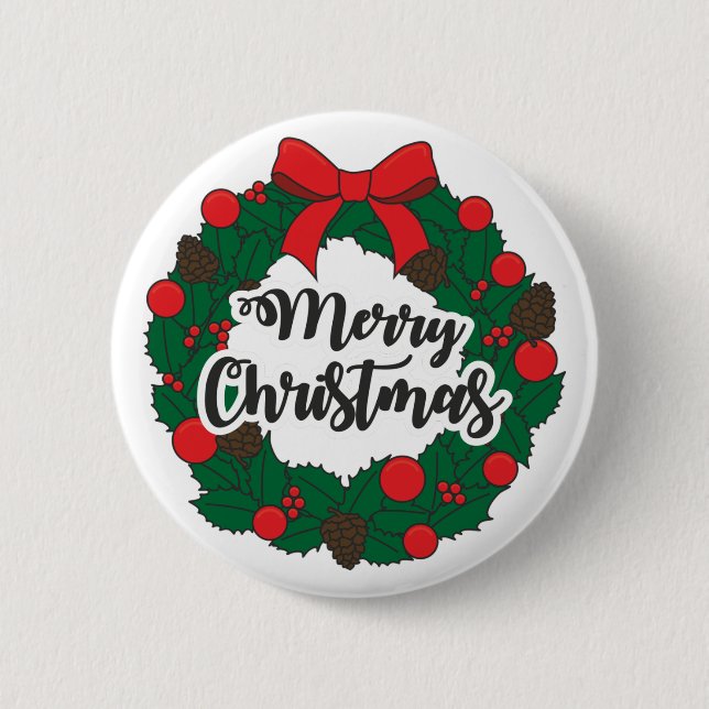 Frohe Weihnachten Button (Vorderseite)