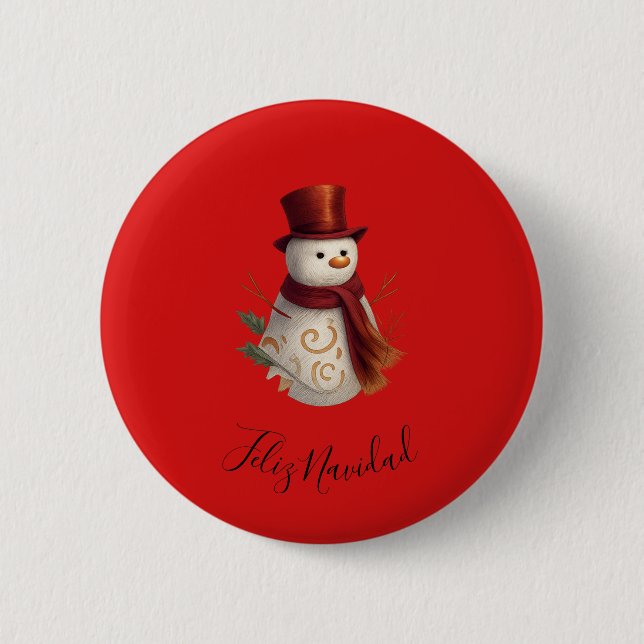 Frohe Weihnachten Button - Feliz Navidad (Vorderseite)