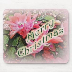 Frohe Weihnachten Cactus Blume 2 Mousepad