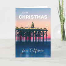 Frohe Weihnachten California Sunset Pink Blue Cust