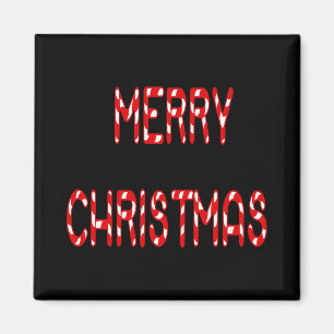 Frohe Weihnachten Candy Cane Schrift Mädchen Junge Magnet
