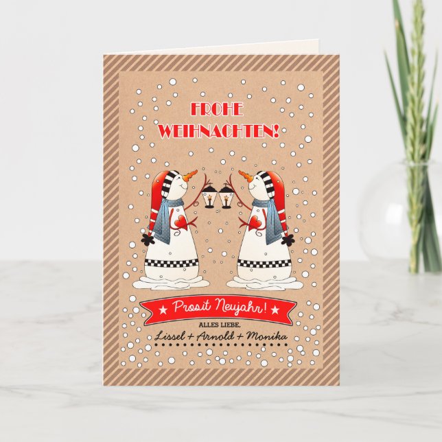 Frohe Weihnachten. Carte de Noël en allemand (Devant)