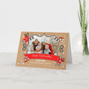 Frohe Weihnachten. Carte photo de Noël en allemand