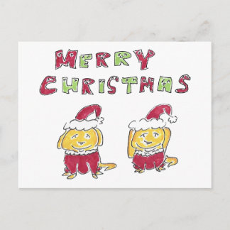 Frohe Weihnachten Cartoon Gelbe Labs